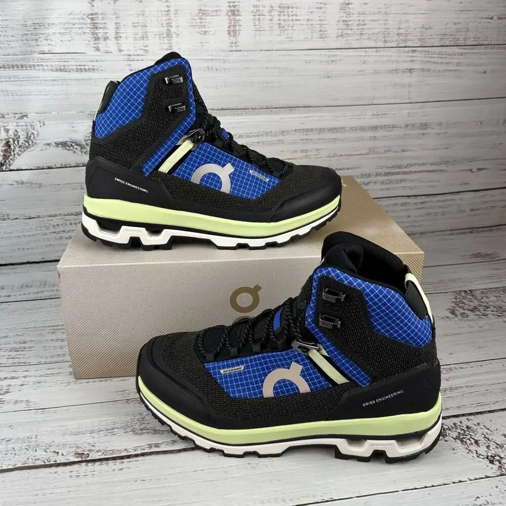 On Cloudalpine Waterproof Womens US 8 Hiking Boots Black Blue